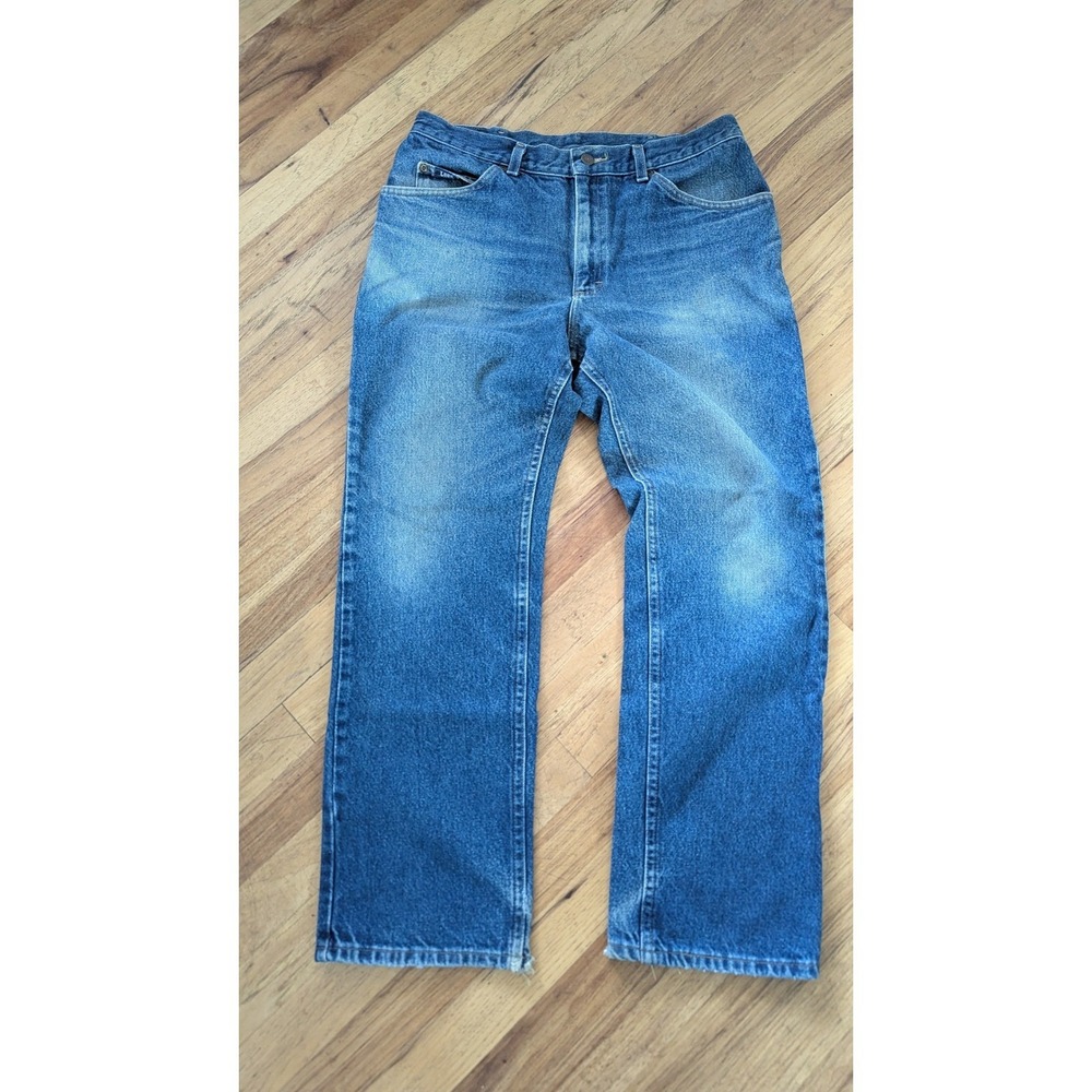 Lee‎ Vintage Mens Straight Leg Jeans Blue Medium Wash Distressed 32x29 Denim